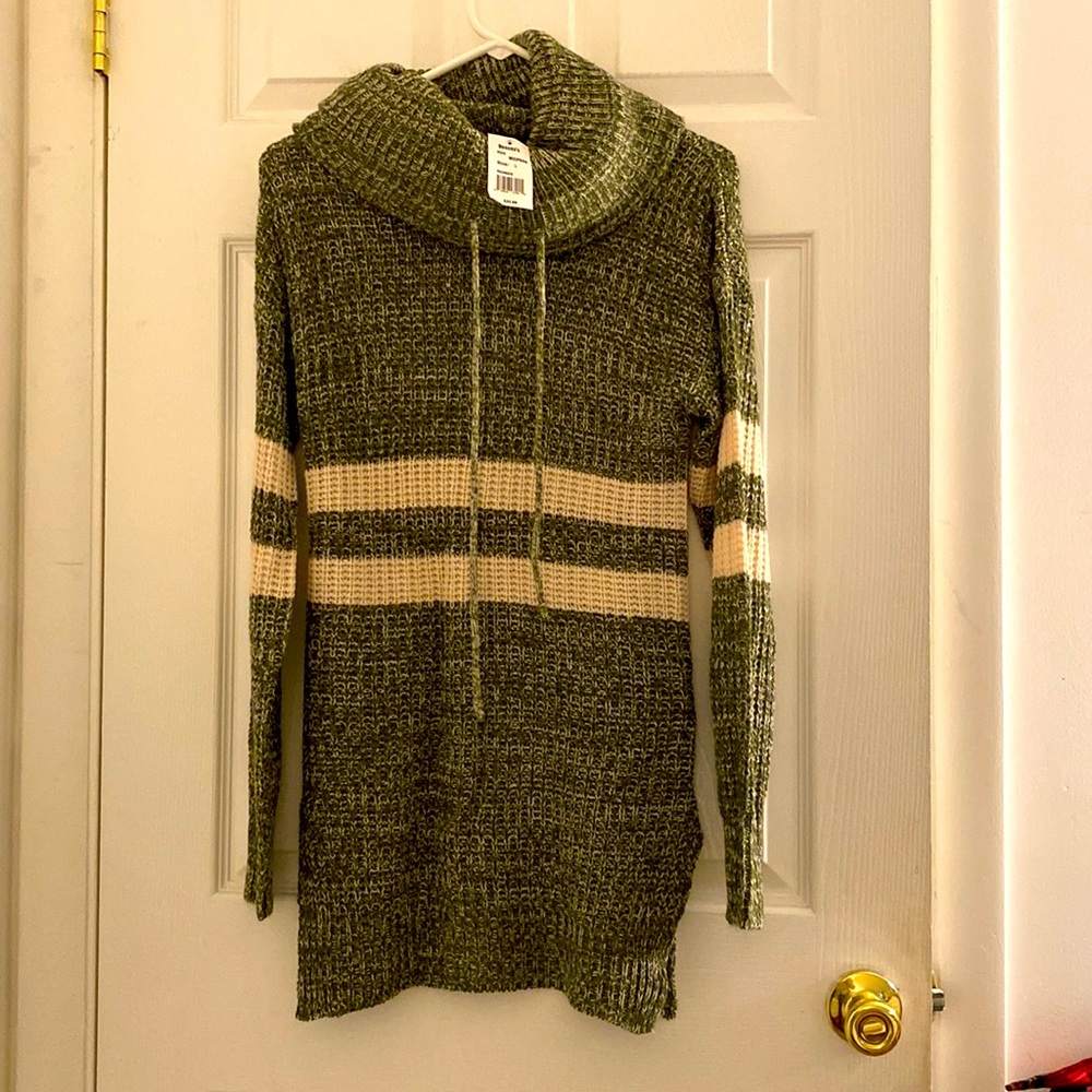 Olive green turtleneck sweater